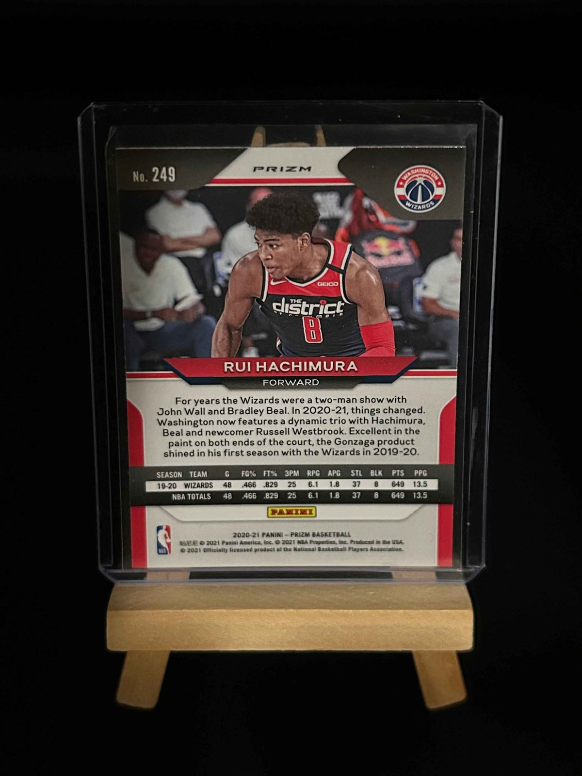2020- 2021 Rui Hachimura Orange Cracked Ice Prizm Panini Prizm Basketball Parallel Card #1