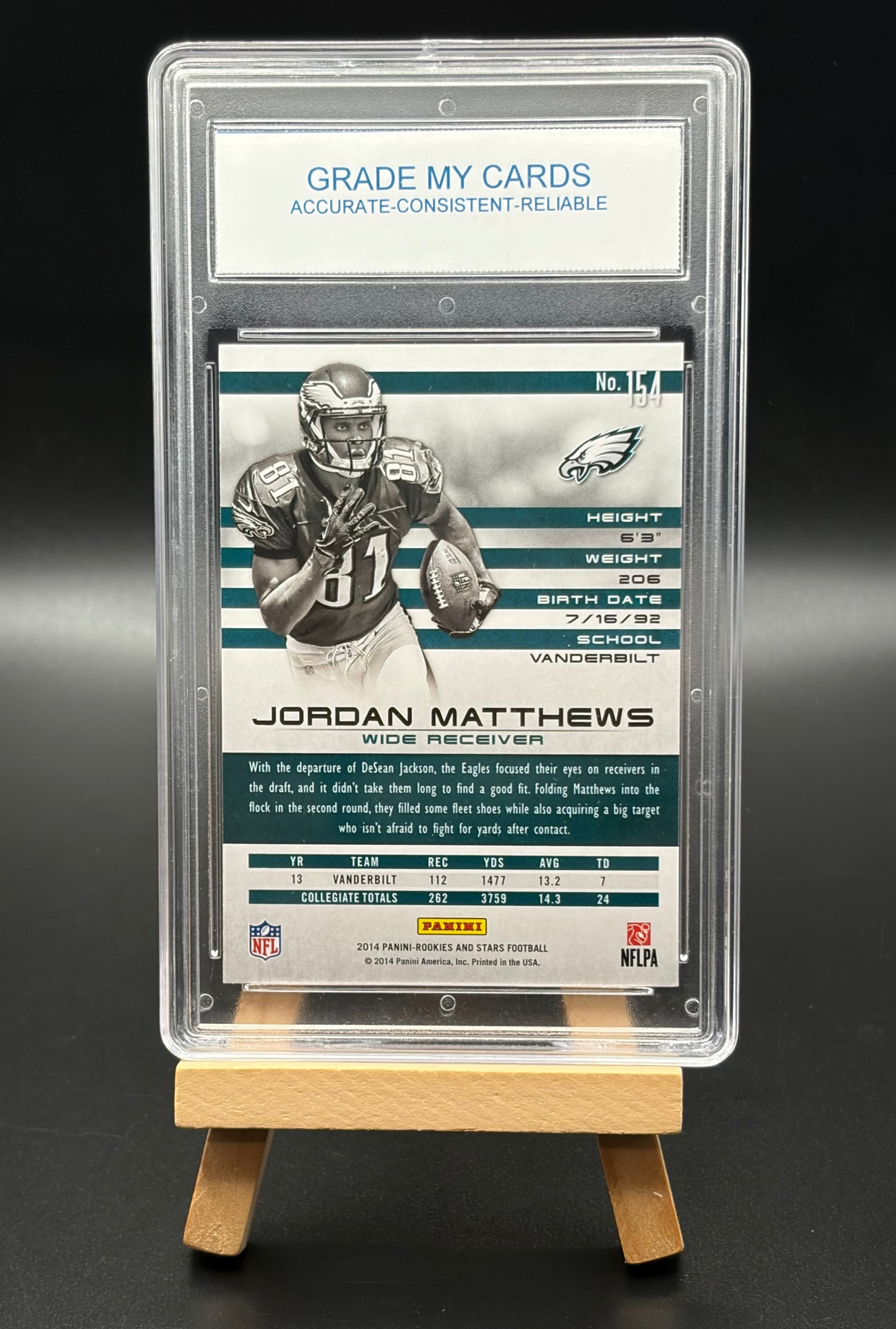 2014 Rookies and Stars Red Parallel RC Jordan Matthews Graded