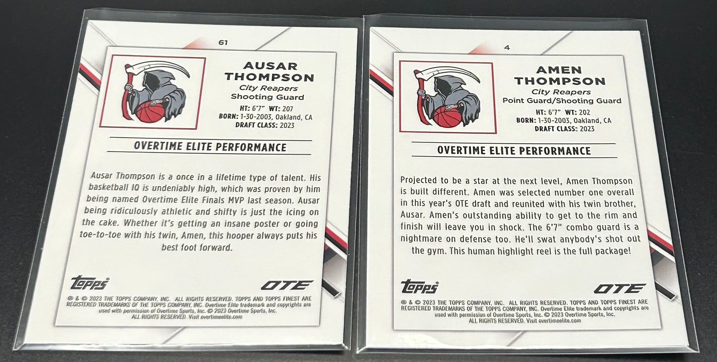 2022-23 Topps Finest OTE Basketball – Amen & Ausar Thompson