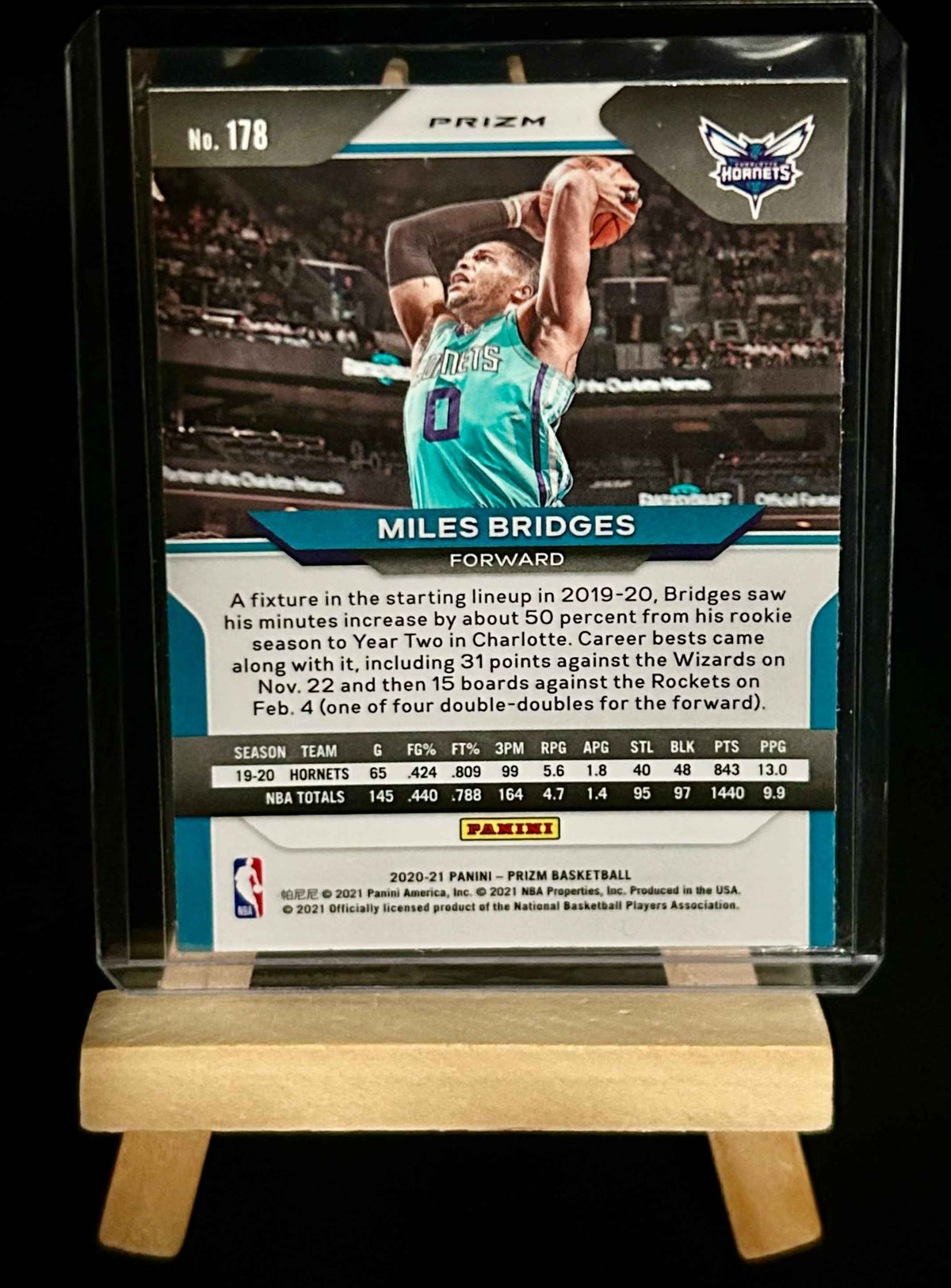 2020-2021 Panini Prizm Fast Break Prizms #178 Miles Bridges