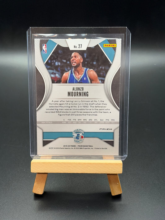 2019-2020 Panini Prizm Charlotte Hornets Alonzo Mourning Hyper Prizm Parallel Card