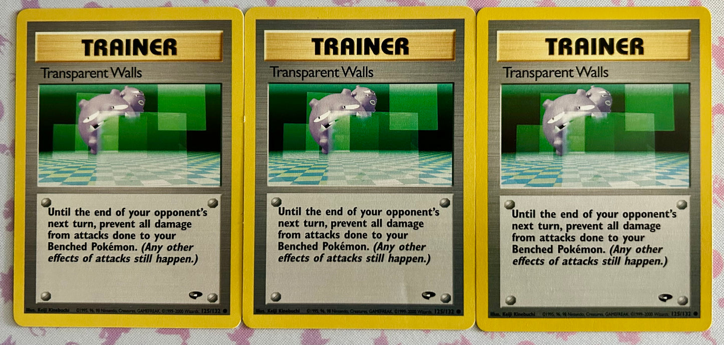 3 Card Transparent Walls Gym Challenge Lot