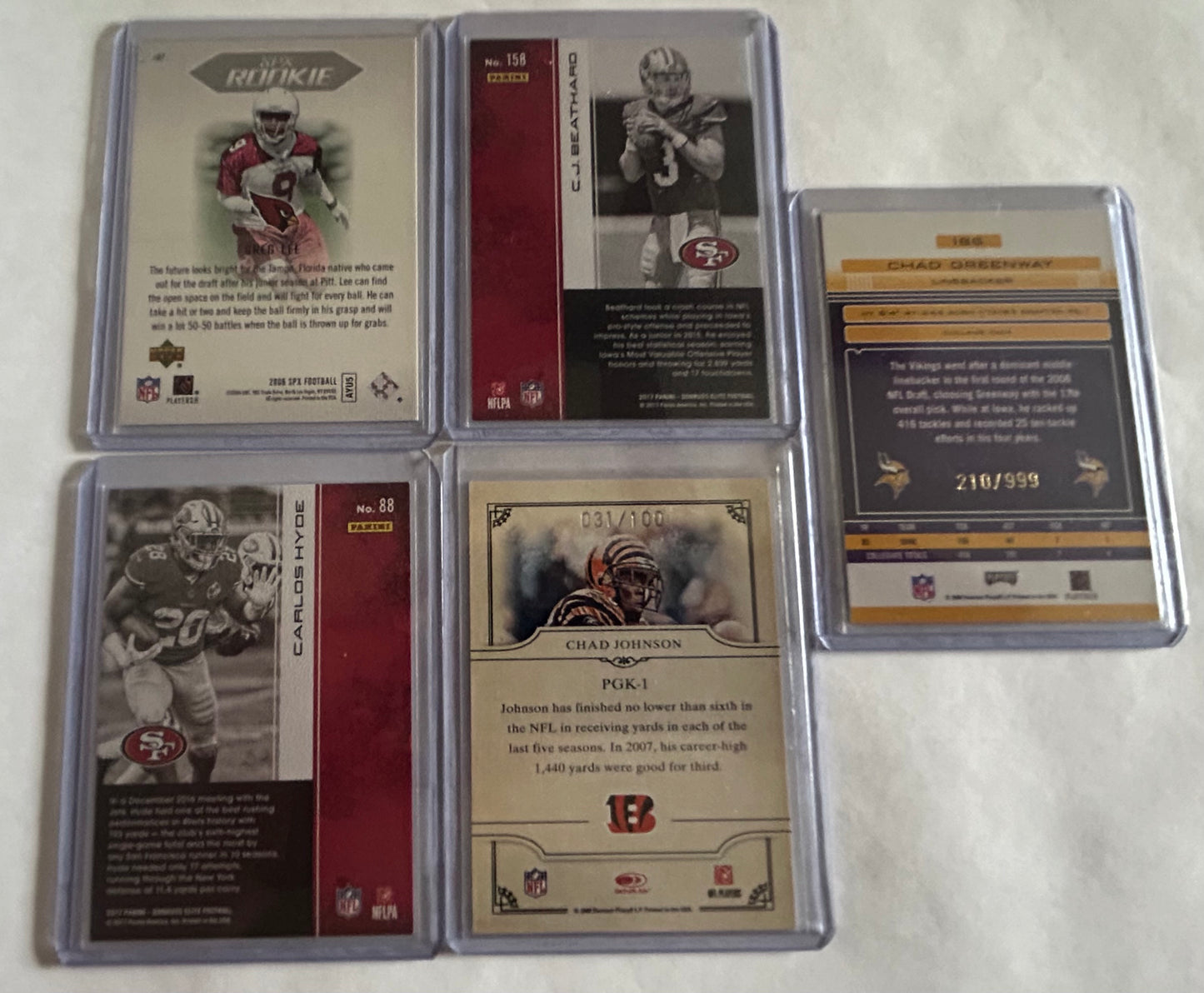 NFL Numbered Card Lot #3