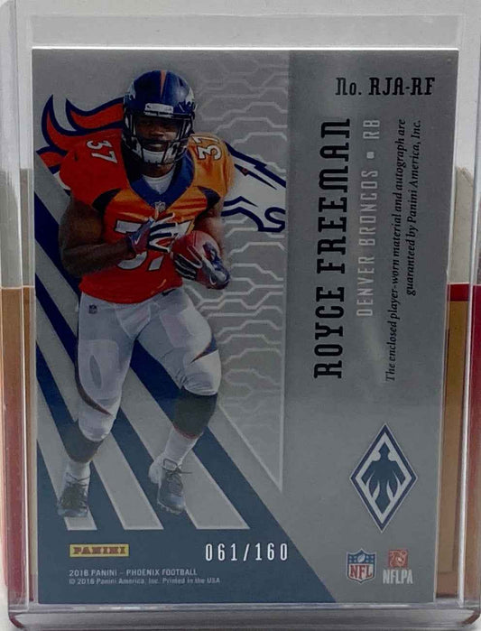2018 Phoenix Football Royce Freeman Jersey Card, Numbered and Autographed