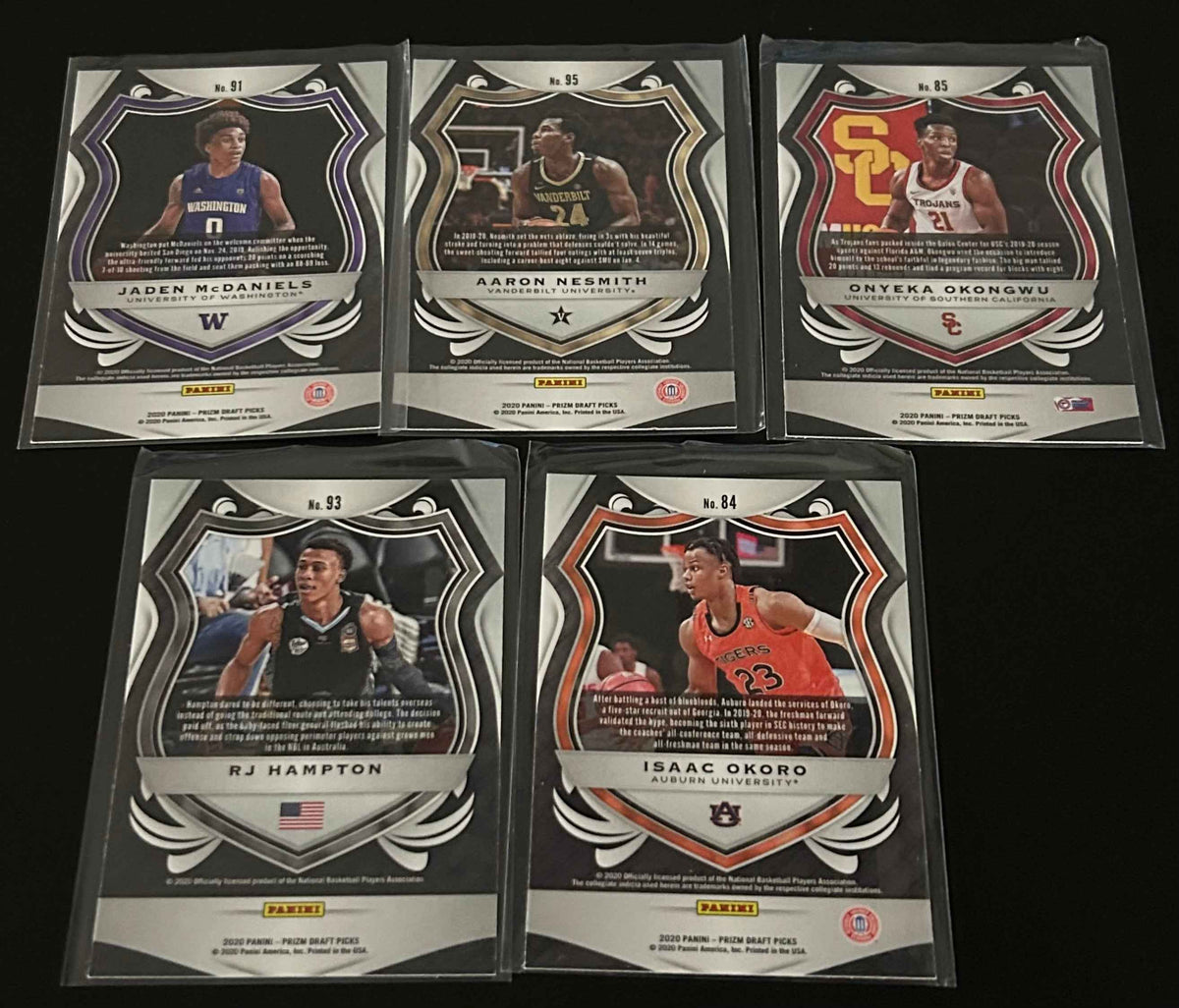 2020 Panini Prizm Draft Picks 5 Card Rookie Lot #2