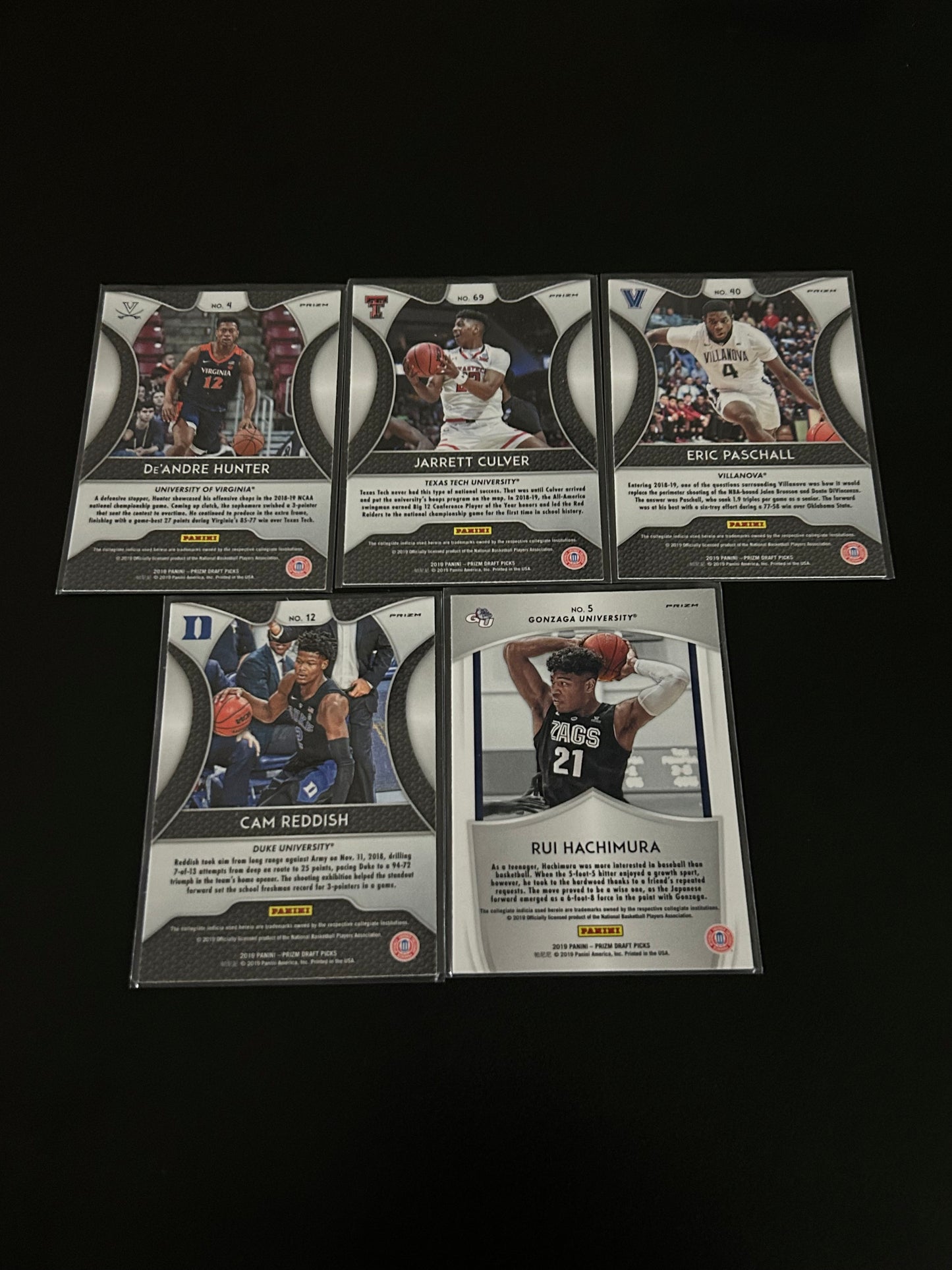 2019 Panini Prizm Draft Picks 5 card Red Parallel lot