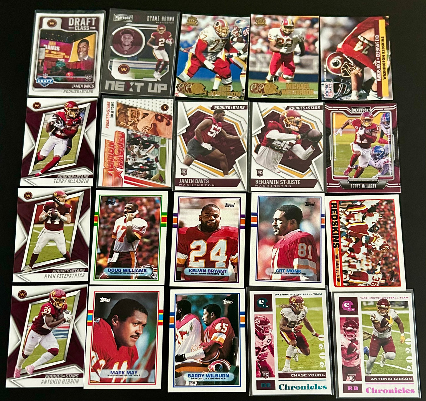 Washington Team NFL $3.50 20 Card Lot #2