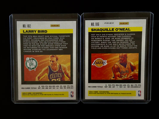2020-2021 Panini - Flux Basketball Larry Bird and Lazer Prizm Shaquille O’Neal