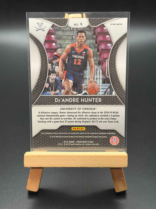 2019 Panini Prizm Draft Picks De’Andre Hunter Yellow & Green Prizm Numbered Rookie Card