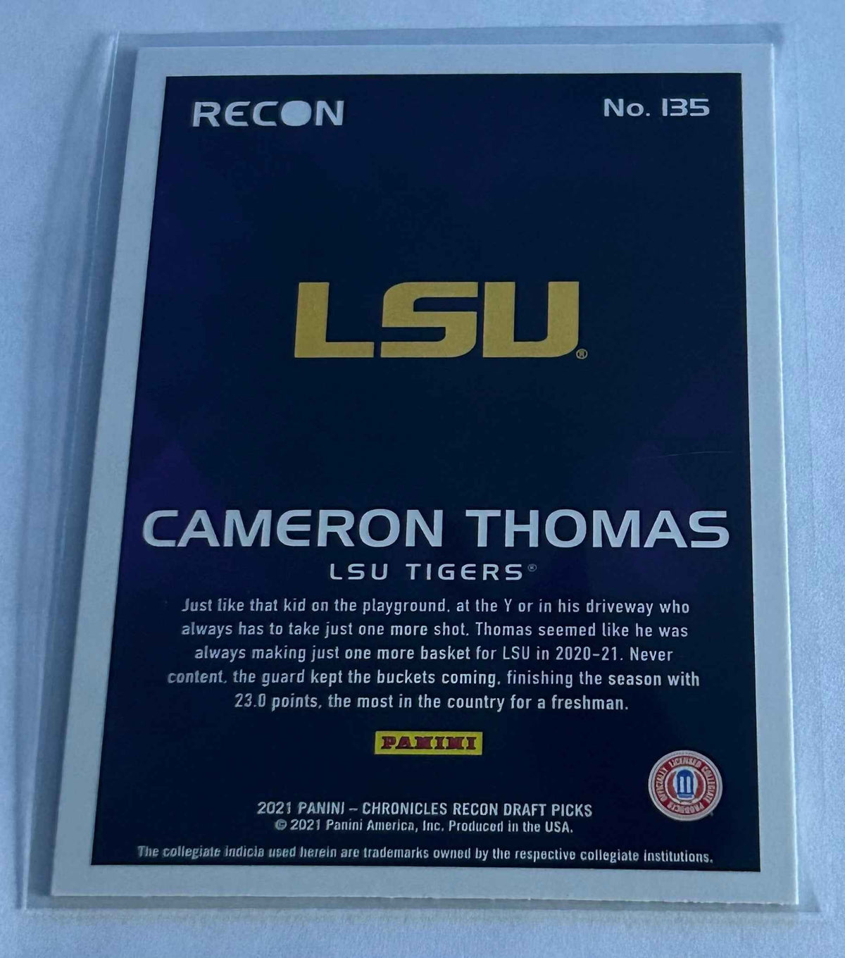 2021 Panini Chronicles Recon Draft Picks Orange Parallel Cameron Thomas