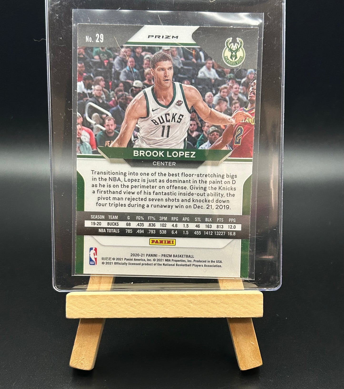 2020-2021 Prizm Basketball Brook Lopez Cracked Ice Orange Parallel