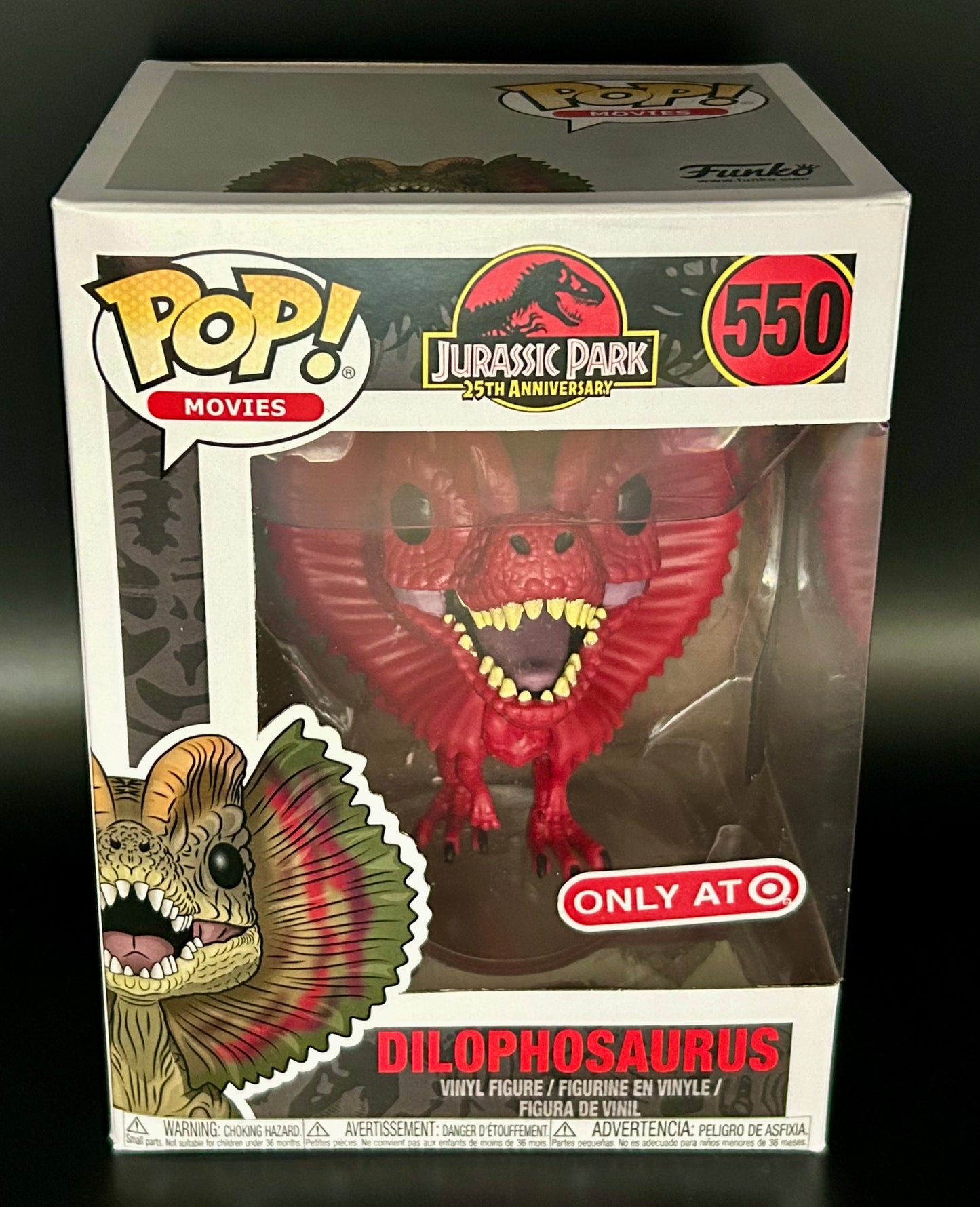 Funko Pop Dilophosaurus 550 Target Exclusive Jurassic Park 25th Anniversary Red