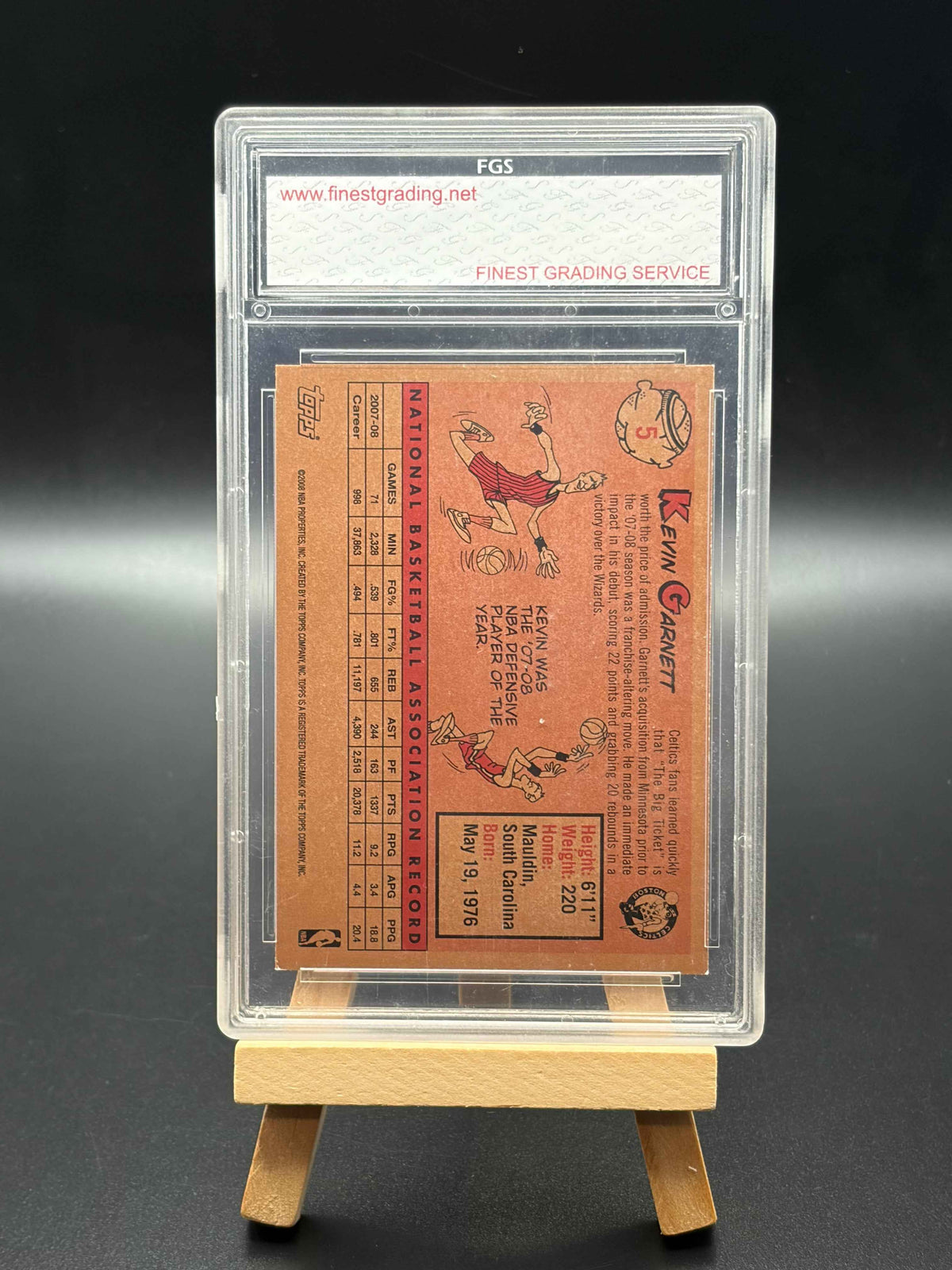 2008 Topps Kevin Garnett – FGS Graded 10 Gem Mint