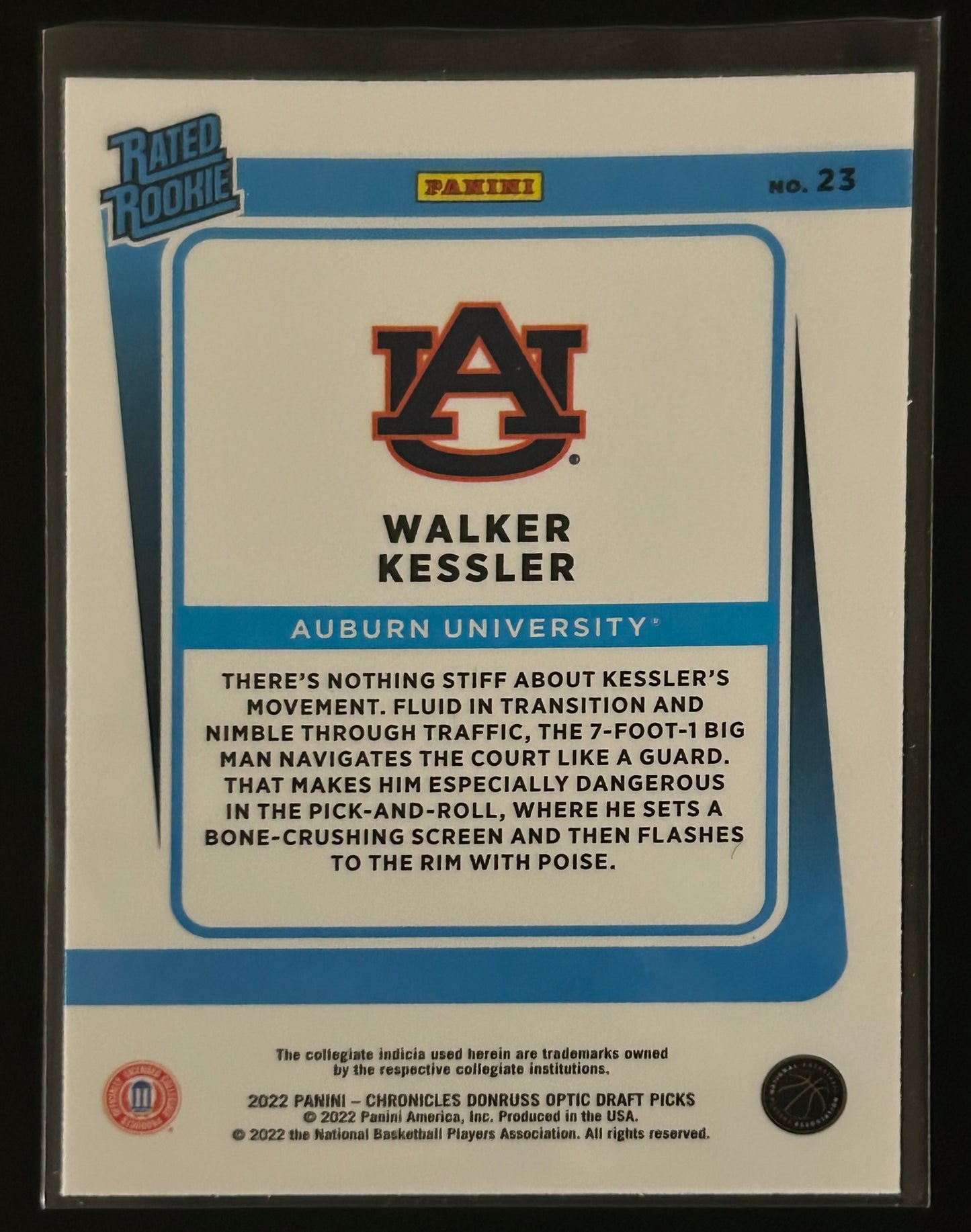 2022 Panini - Chronicles Donruss Optic Draft Picks Walker Kessler Rated Rookies