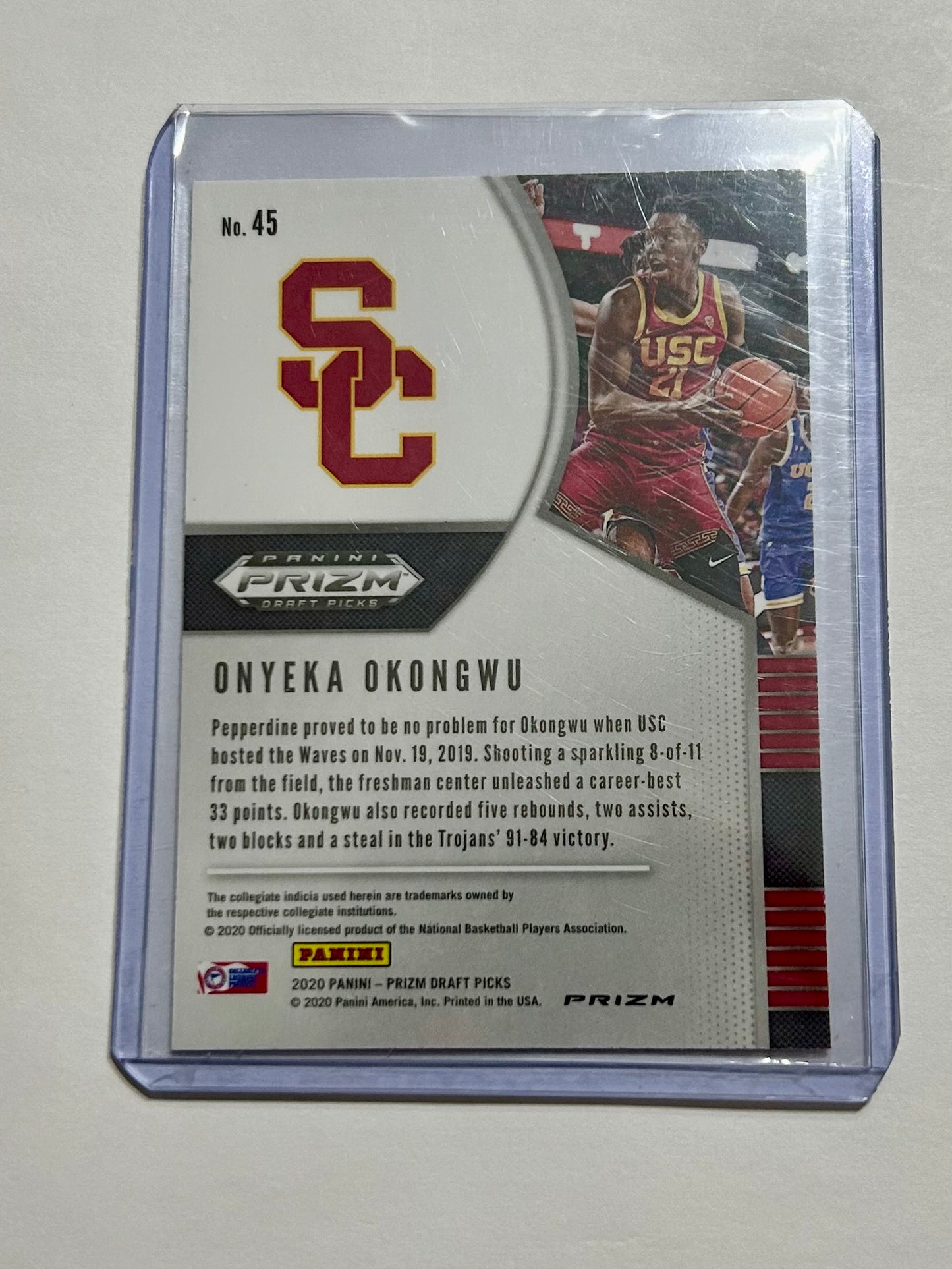 2020 Panini - Prizm Draft Picks Red Cracked Ice Onyeka Okongwu
