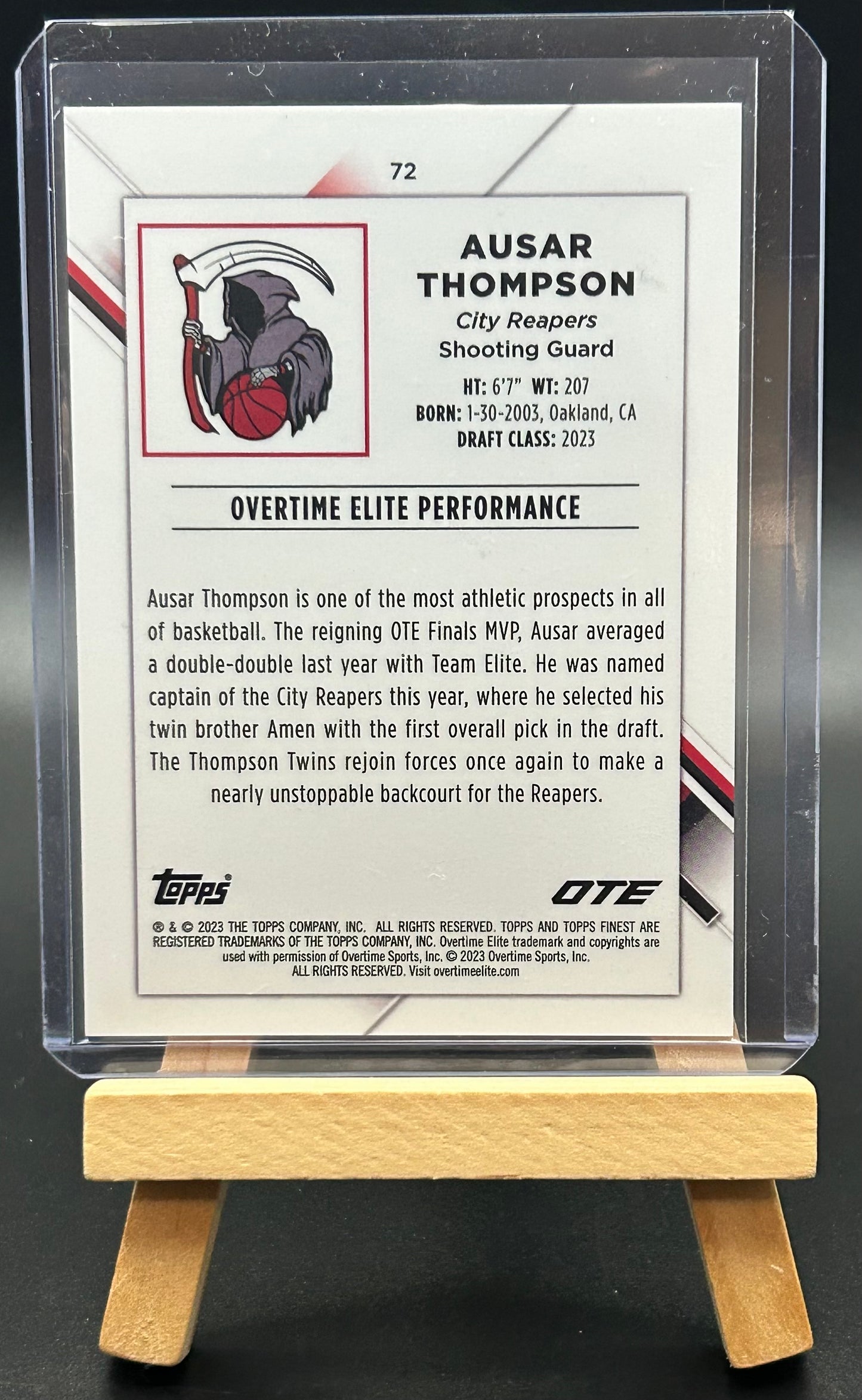 2022-23 Topps Finest OTE #72 Ausar Thompson Neon Green Refractor Numbered /99