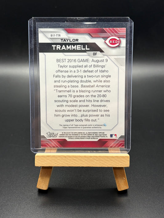 2017 Bowman’s Best Taylor Trammell Auto — Topps Certified Autograph