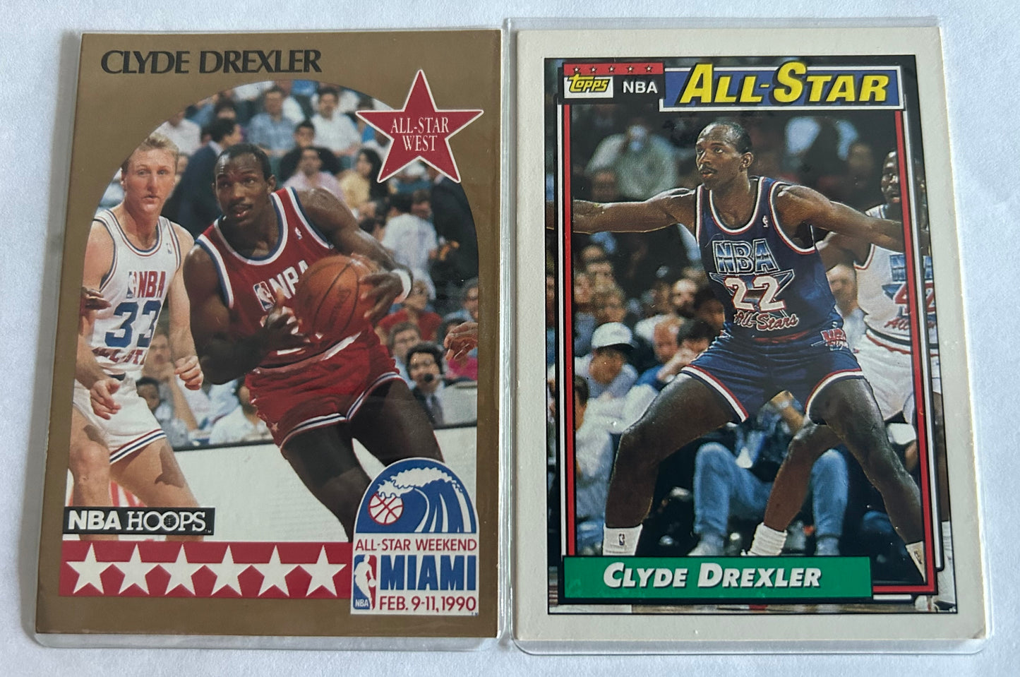 Clyde Drexler two card lot