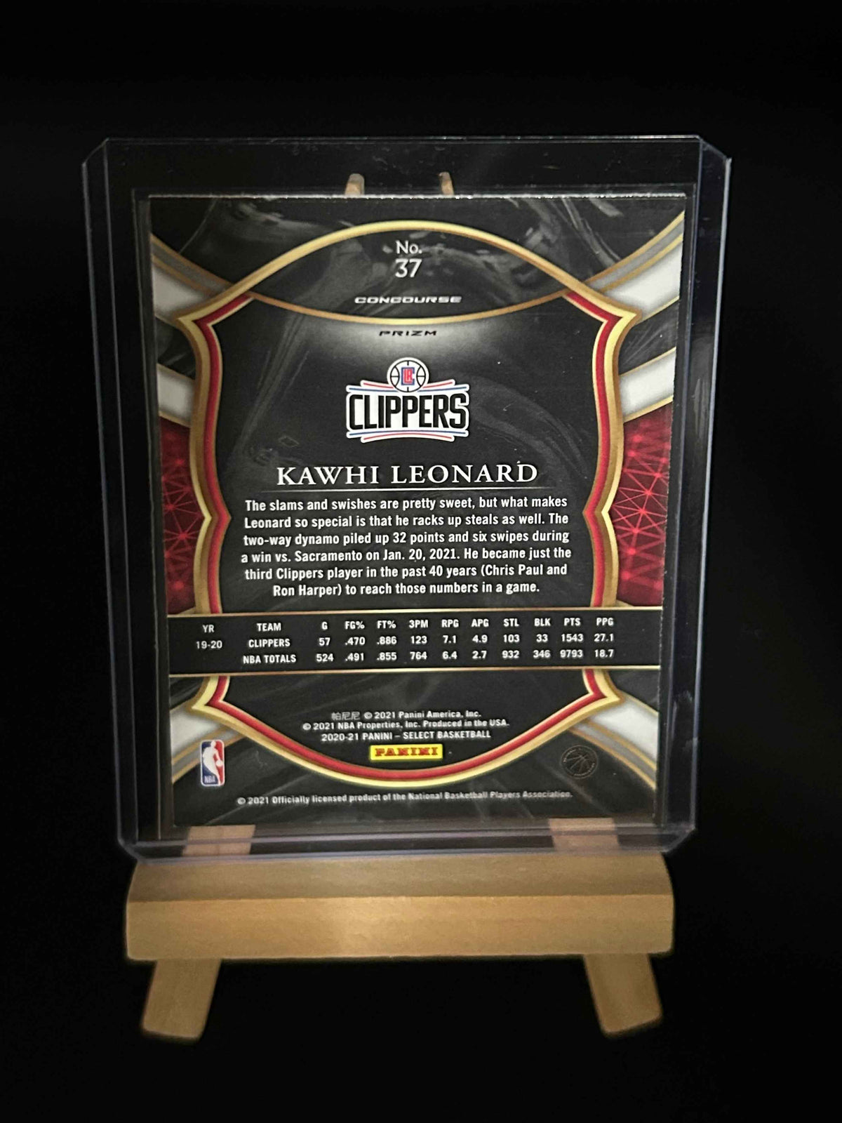 2020 Panini Select Red White Orange Flash Kawhi Leonard