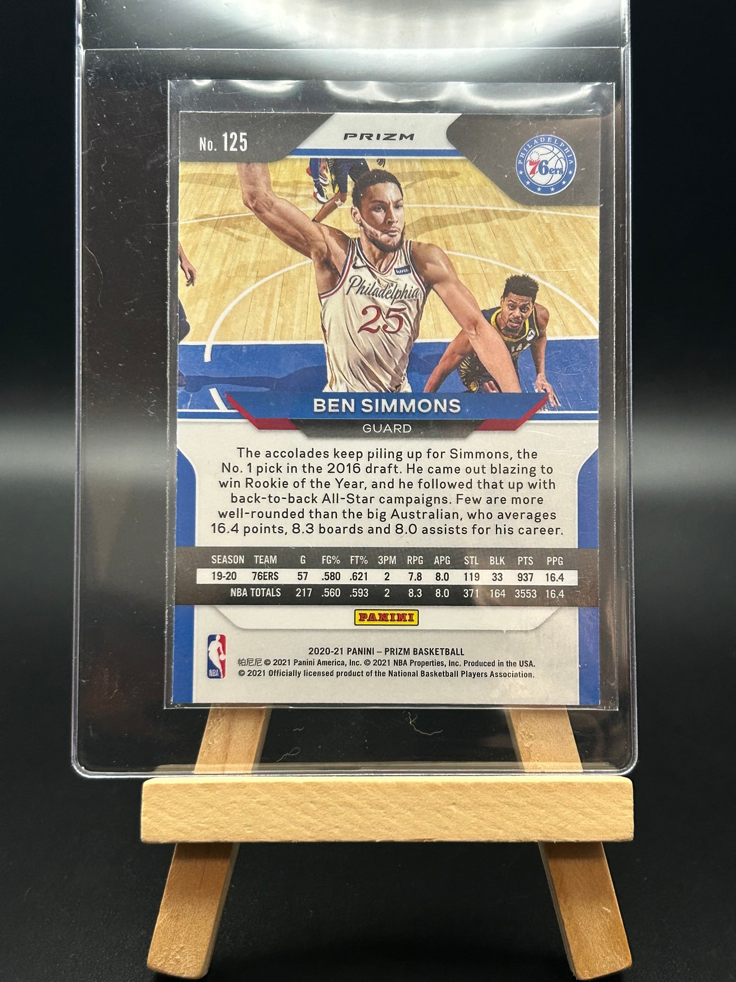 2020-2021 Prizm Basketball Ben Simmons Red,White and Blue Parallel