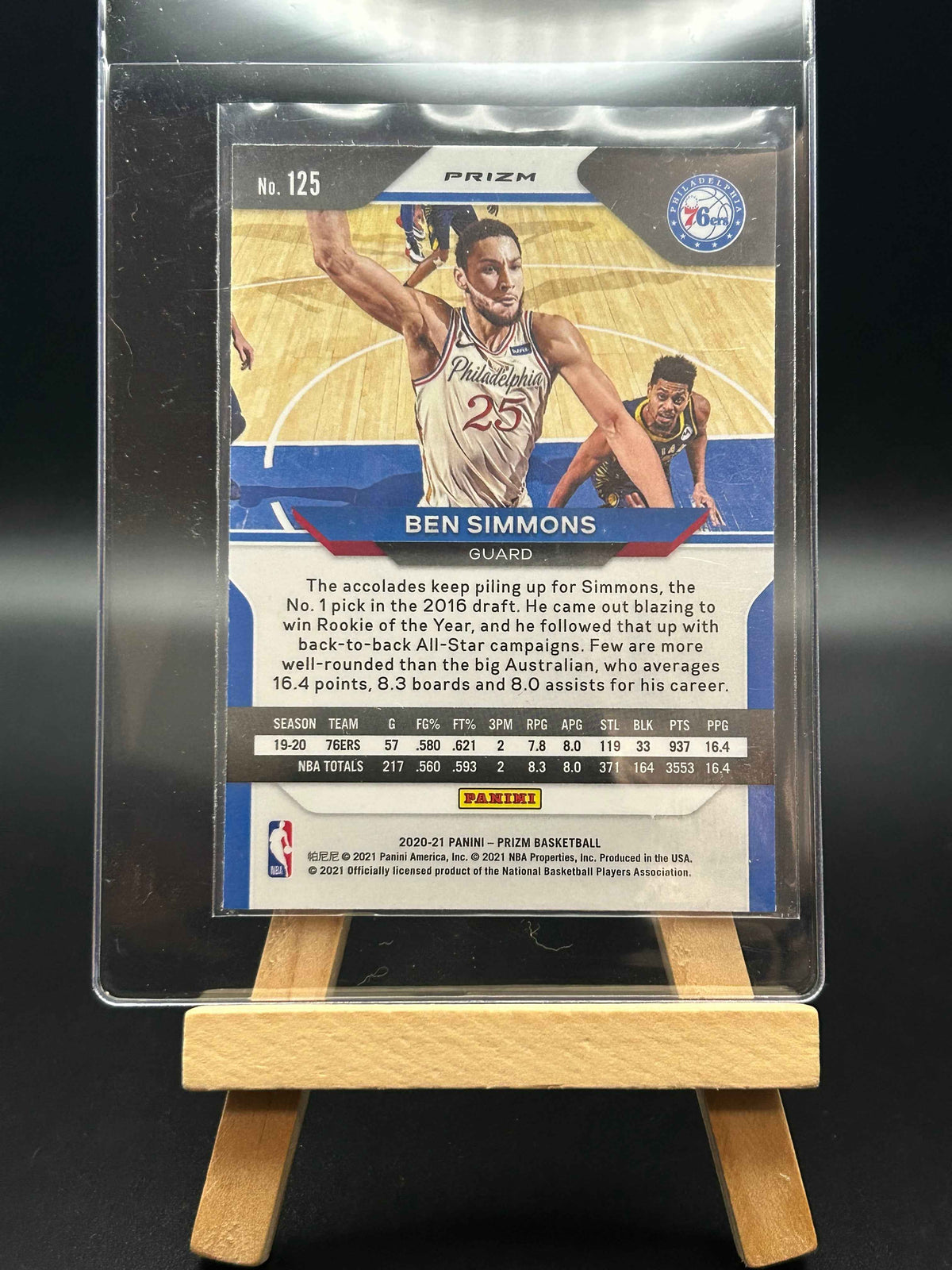 2020-2021 Prizm Basketball Ben Simmons Red,White and Blue Parallel