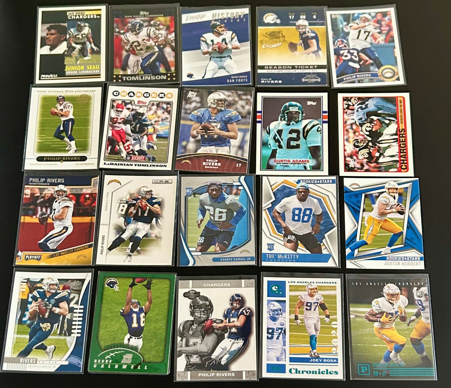NFL Los Angeles Chargers 20 Card lot #4