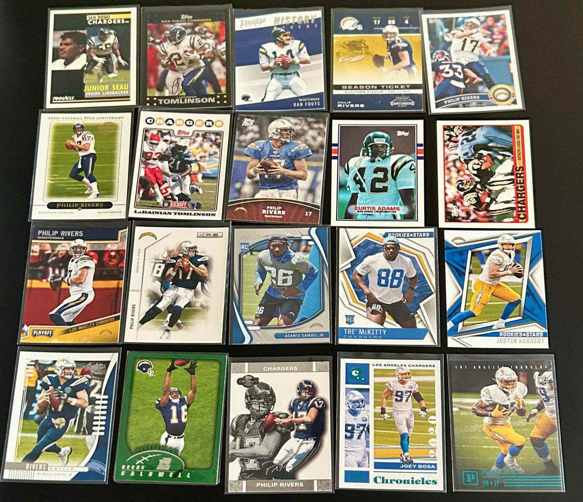 NFL Los Angeles Chargers 20 Card lot #4