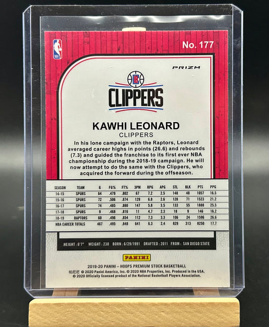 2019-20 Panini NBA Hoops Premium Silver Lazer Parallel Kawhi Leonard