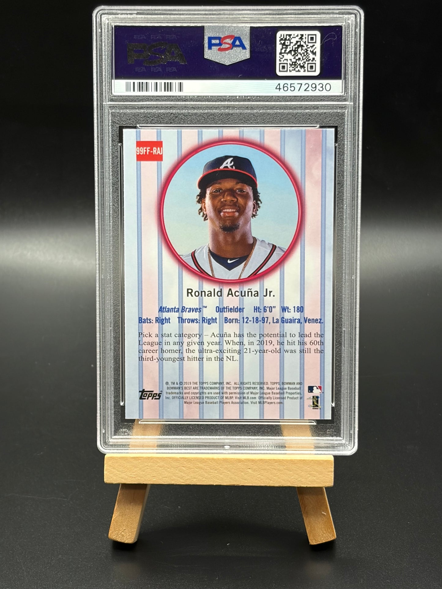 2019 Bowman’s Best Ronald Acuna Jr. #99FF-RAJ PSA 9 Baseball Card