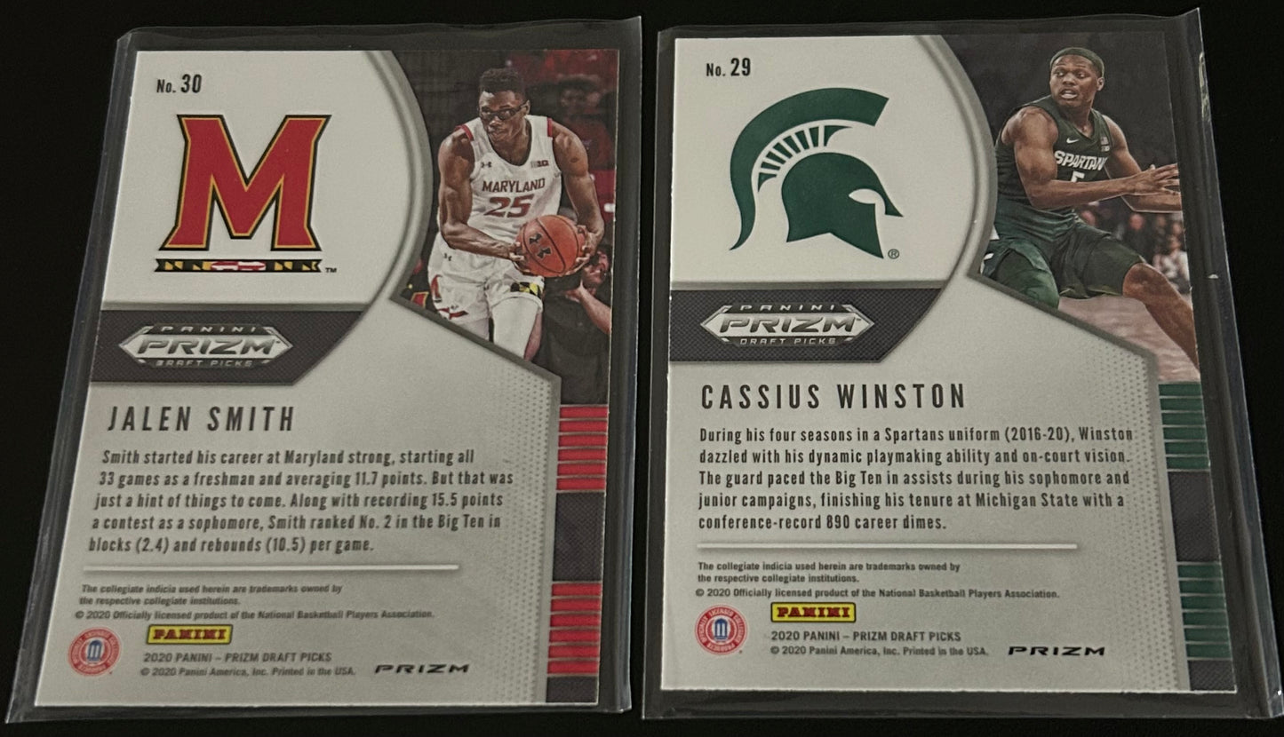 2020 Panini - Prizm Draft Picks 2 card parallel lot.