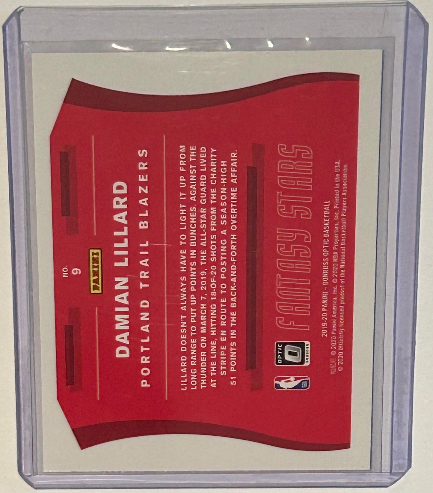 2019-2020 Panini Optic Basketball Damian Lillard Fantasy Stars