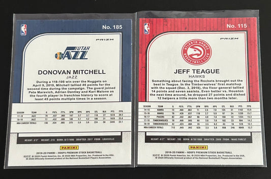 2019-20 Hoops Premium Stock Basketball – Donovan Mitchell & Jeff Teague Disco Parallel Lot