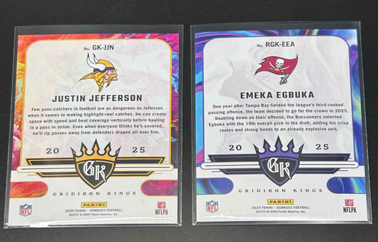 2025 Panini Donruss Gridiron Kings – Justin Jefferson & Emeka Egbuka
