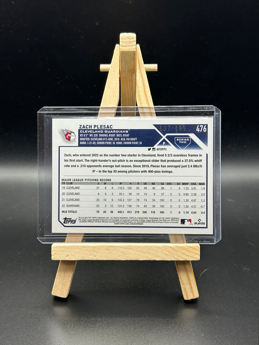 2023 Topps Zach Plesac Green Refracter /499 #476