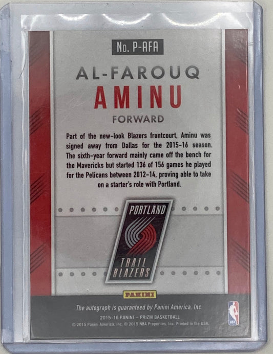 2015-2016 Panini Prizm Basketball Al-Farouq Aminu Autographed