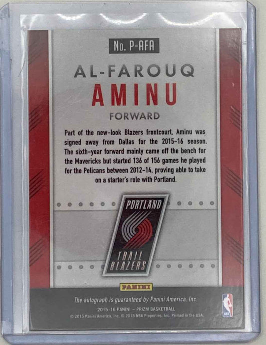 2015-2016 Panini Prizm Basketball Al-Farouq Aminu Autographed