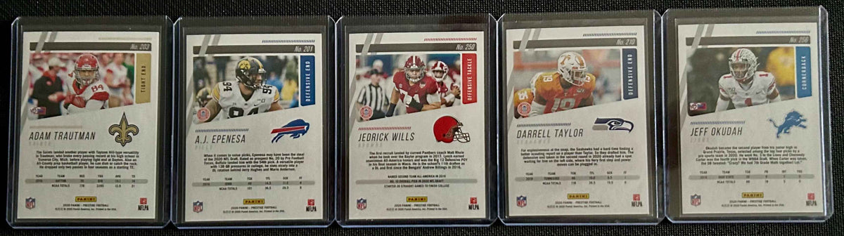 2020 - Panini Prestige Football 5 card lot number out of /299 or /399