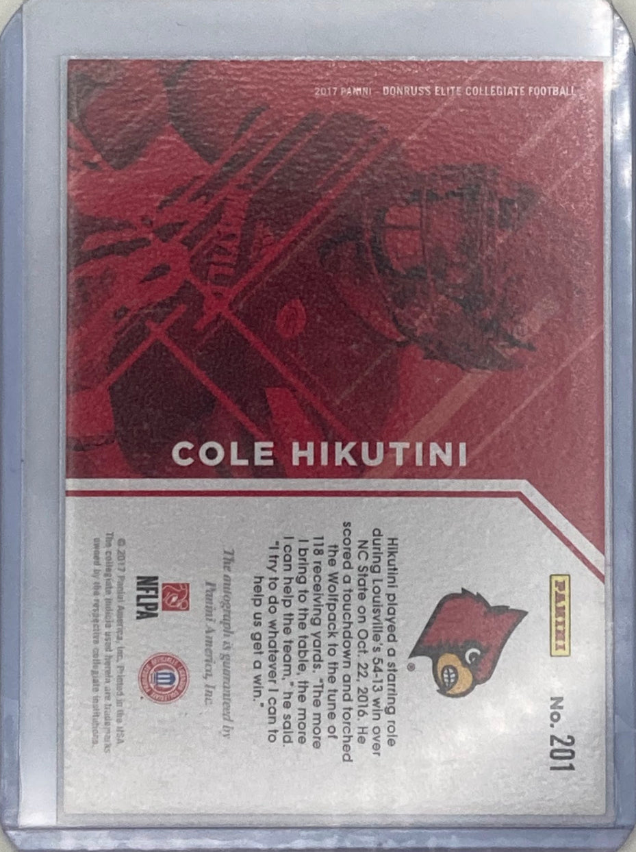 2017 Donruss Elite Cole Hikutini Auto.