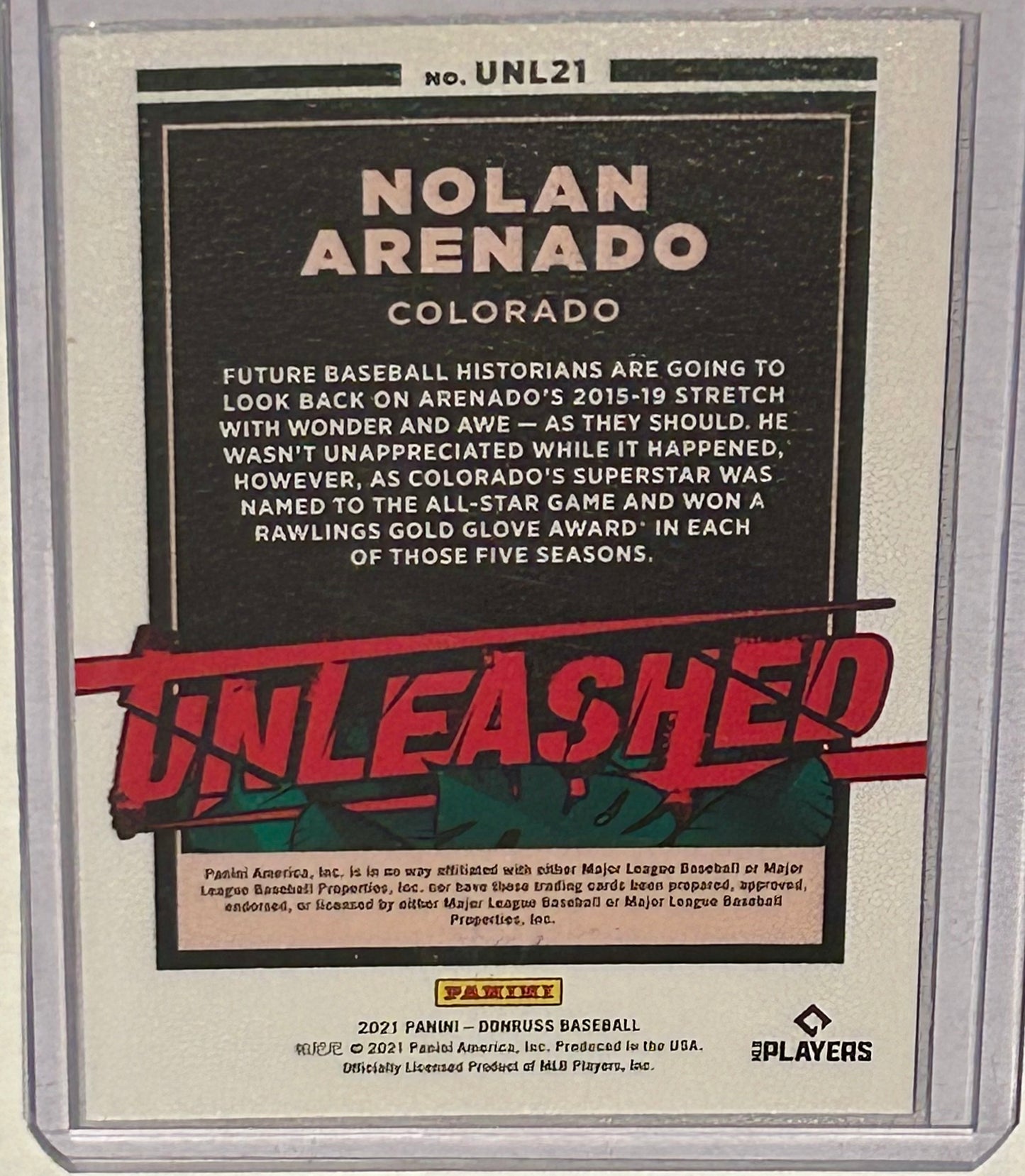 2021 Donruss Silver Parallel Nolan Arenado Unleashed
