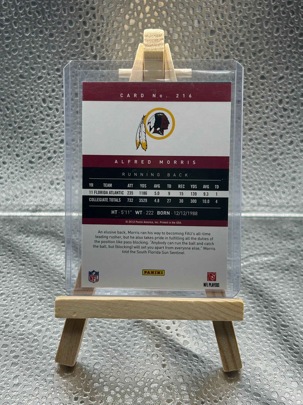 2012 Panini Prestige Alfred Morris Rookie Card
