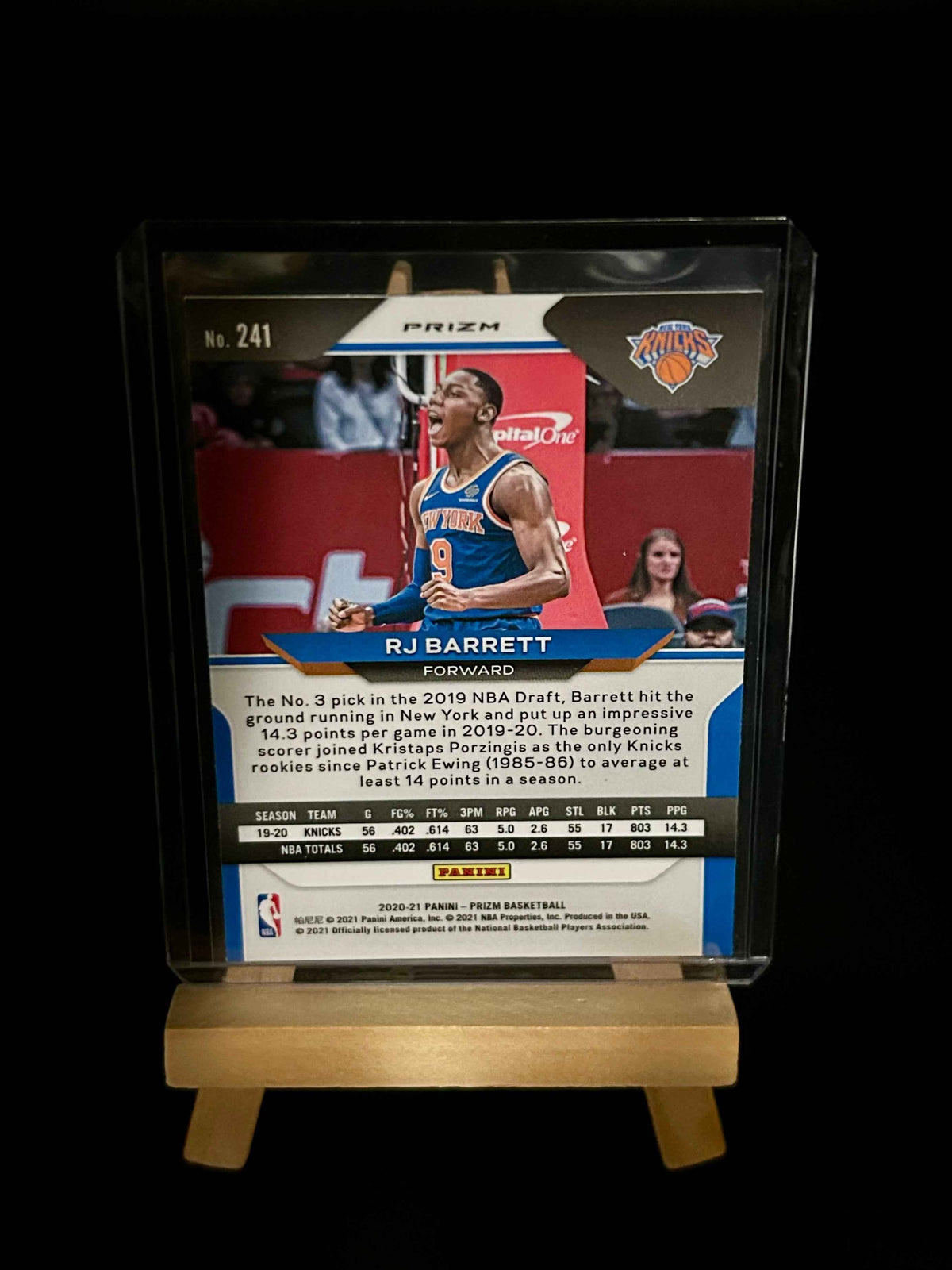 2020-21 Panini Prizm RJ Barrett Orange Cracked Ice Prizm Parallel Basketball Card