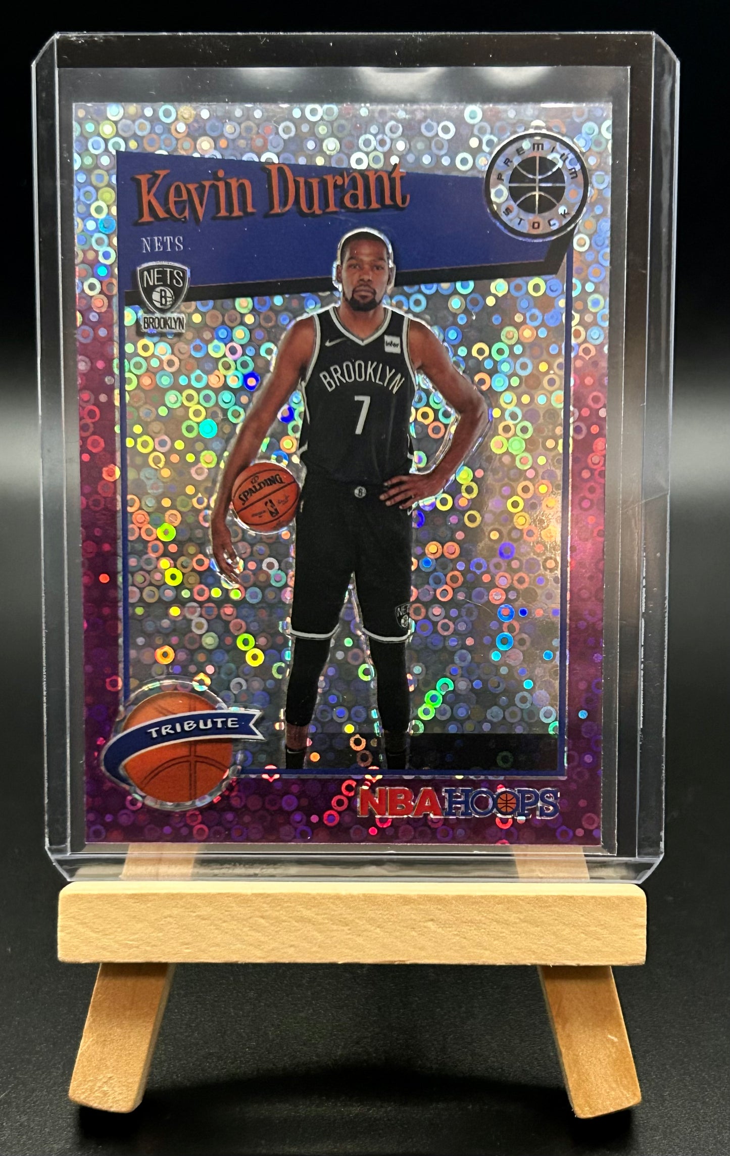 2019-20 Panini NBA Hoops Premium Stock Purple Disco Tribute Kevin Durant