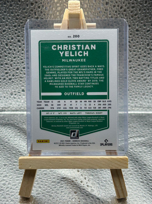 2021 Donruss Baseball Christion Yelich Purple Parallel