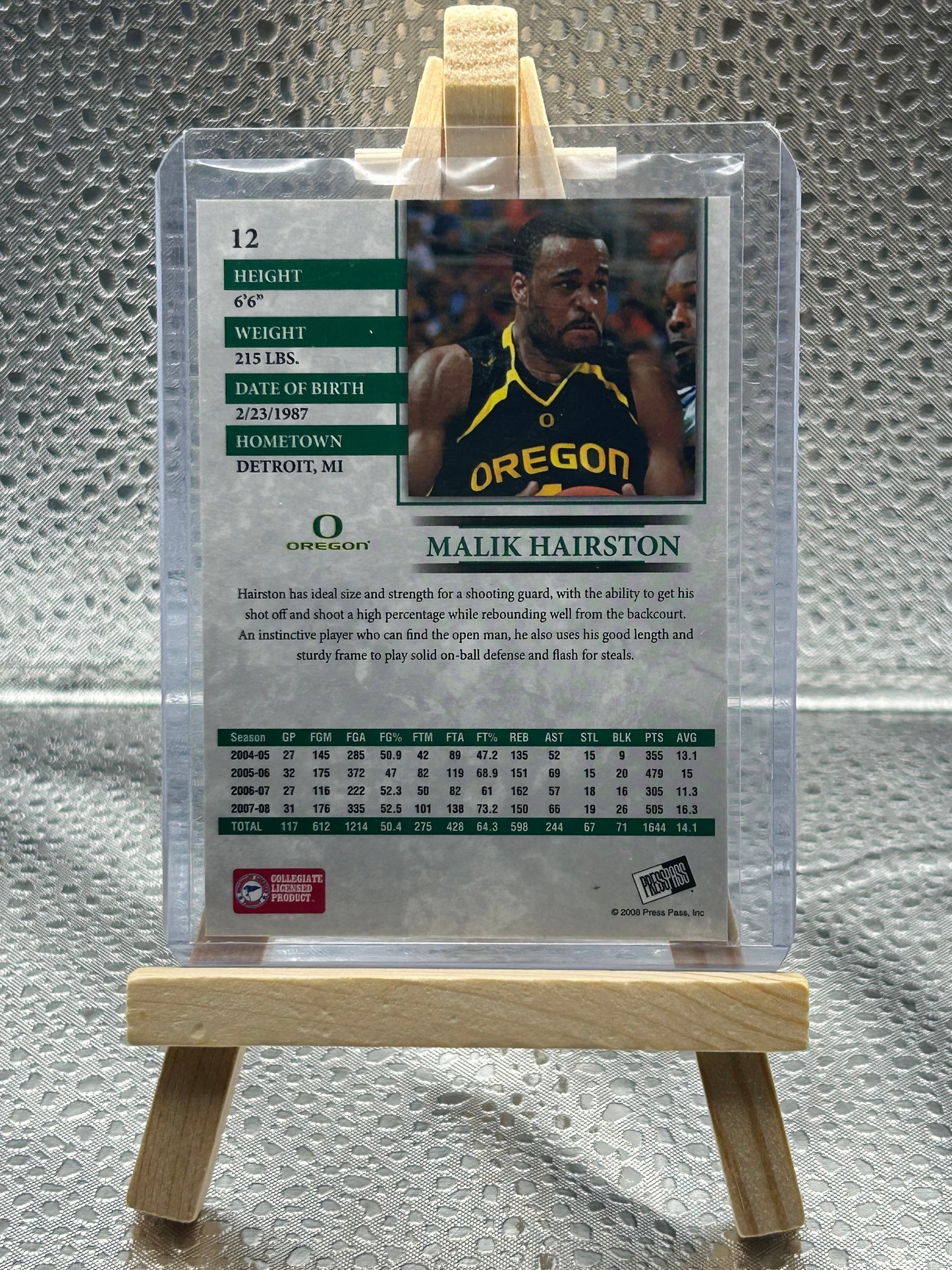 2008 Press Pass Malik Hairston Numbered 44/100
