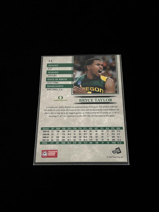 2008 Press Pass Bryce Taylor Oregon Ducks #/250