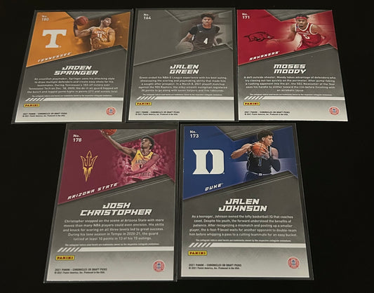 2021 5 Card Chronicles XR Draft Picks Rookie Card Lot