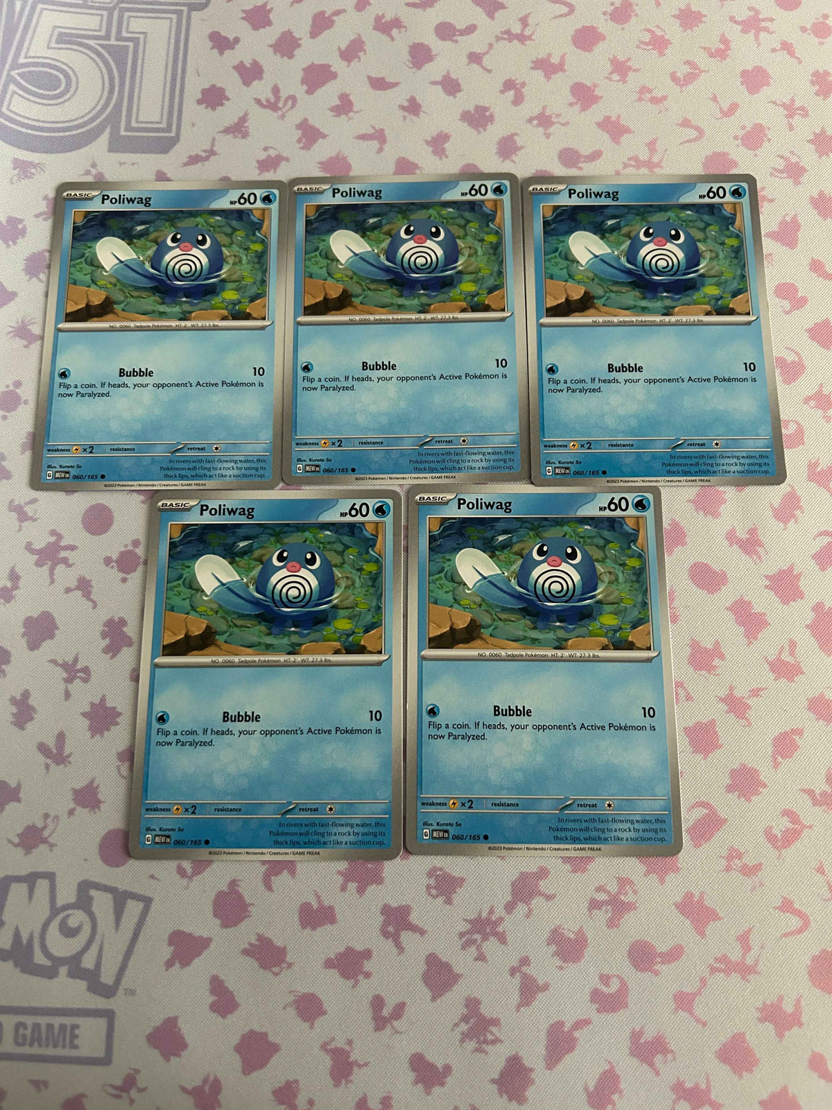 5 Poliwag Card Scarlet & Violet 151 lot