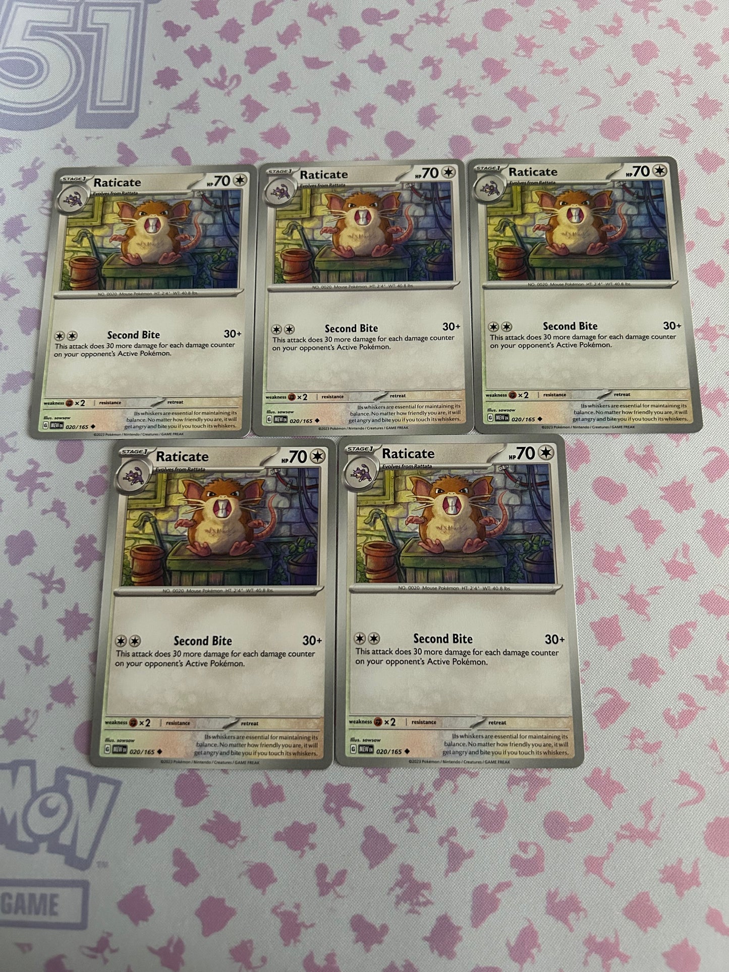 5 Raticate Card Scarlet & Violet 151 lot