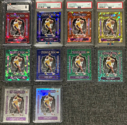 11 Card Parallel Set of 2023 Phoenix Basketball Lebron James #2 Temple Men with Graded Cards