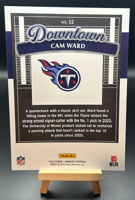 2025 Donruss, Cam Ward Jumbo Downtown Titans RC
